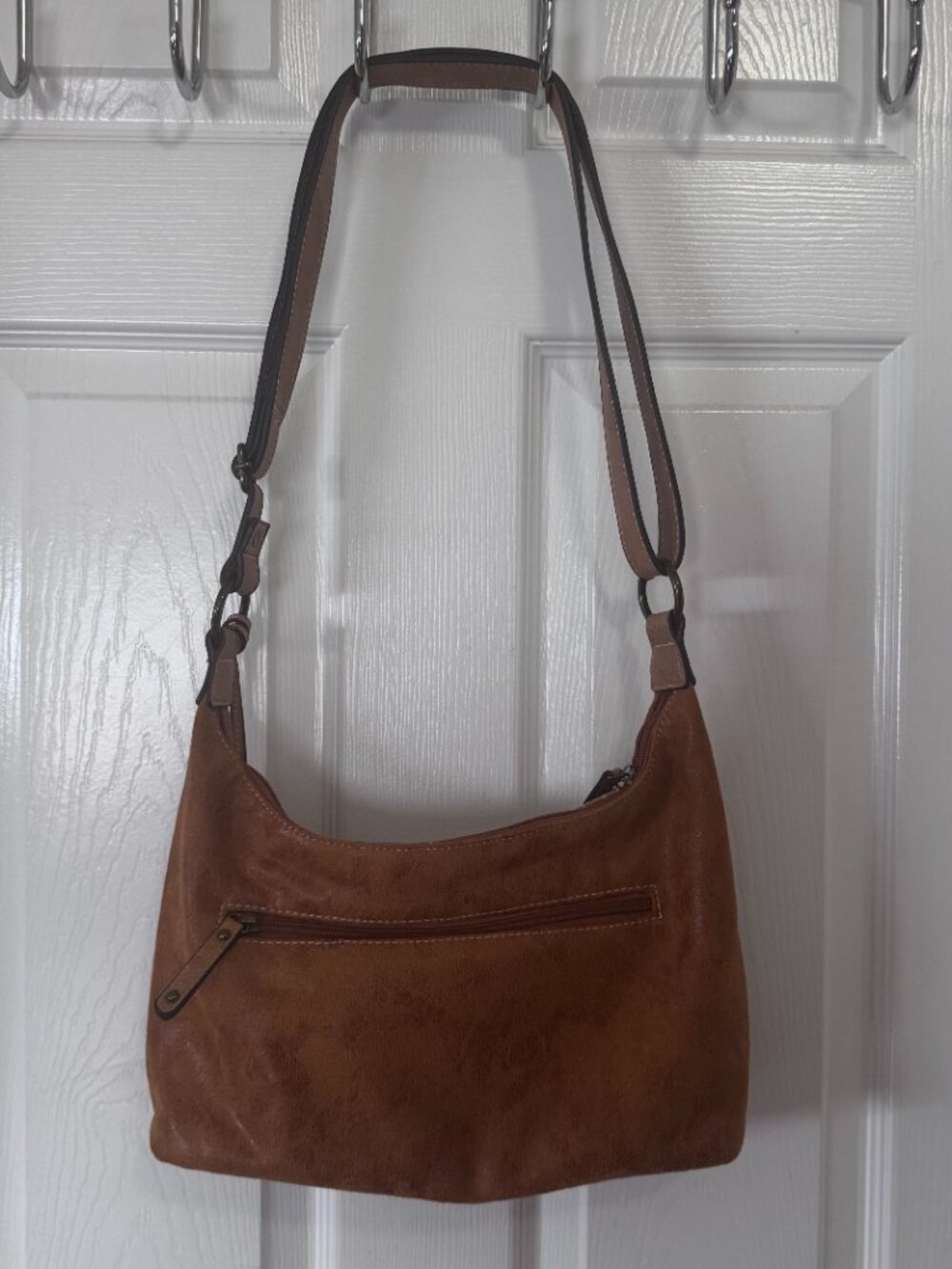 BOC Born Concept Brown Faux Leather Hobo Style Shoulder Bag Adjustable Straps - Picture 5 of 6